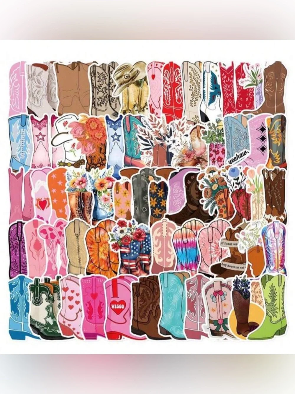 🌈 Cowboy Boot 60 Stickers